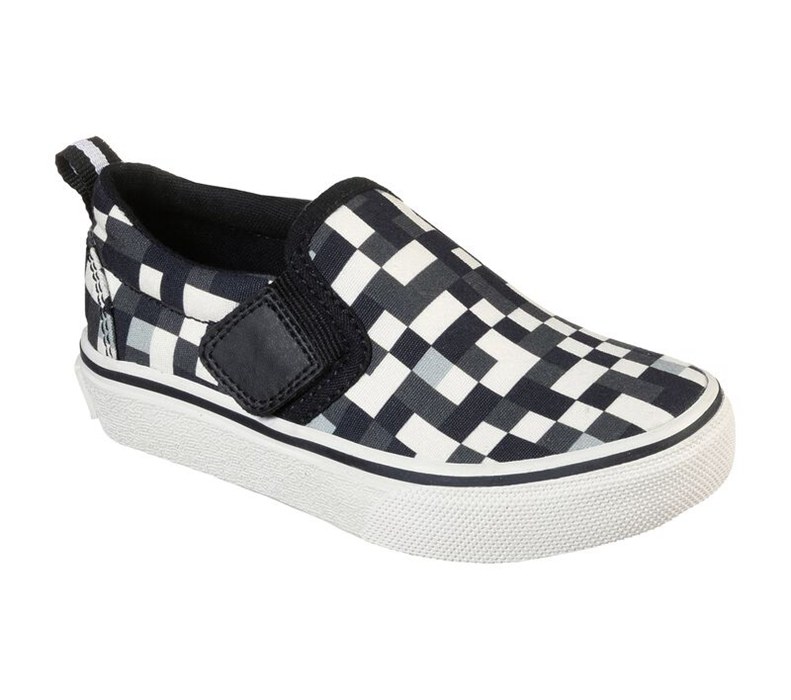 Skechers Skech-Craft: Street Fame - Zamblox - Boys Slip On Shoes White/Black [AU-AI7417]